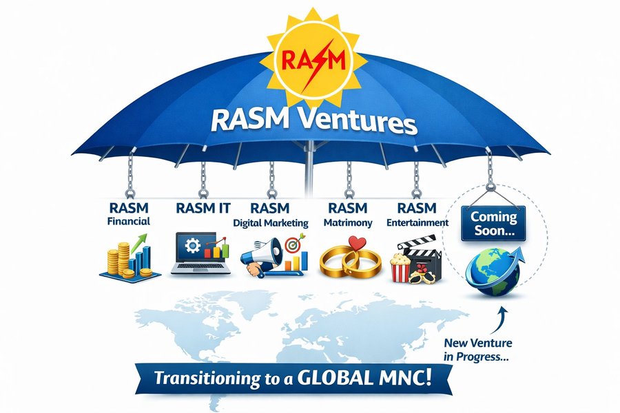 RASM Ventures verticals including IT, digital marketing, matrimony, financial services and entertainment